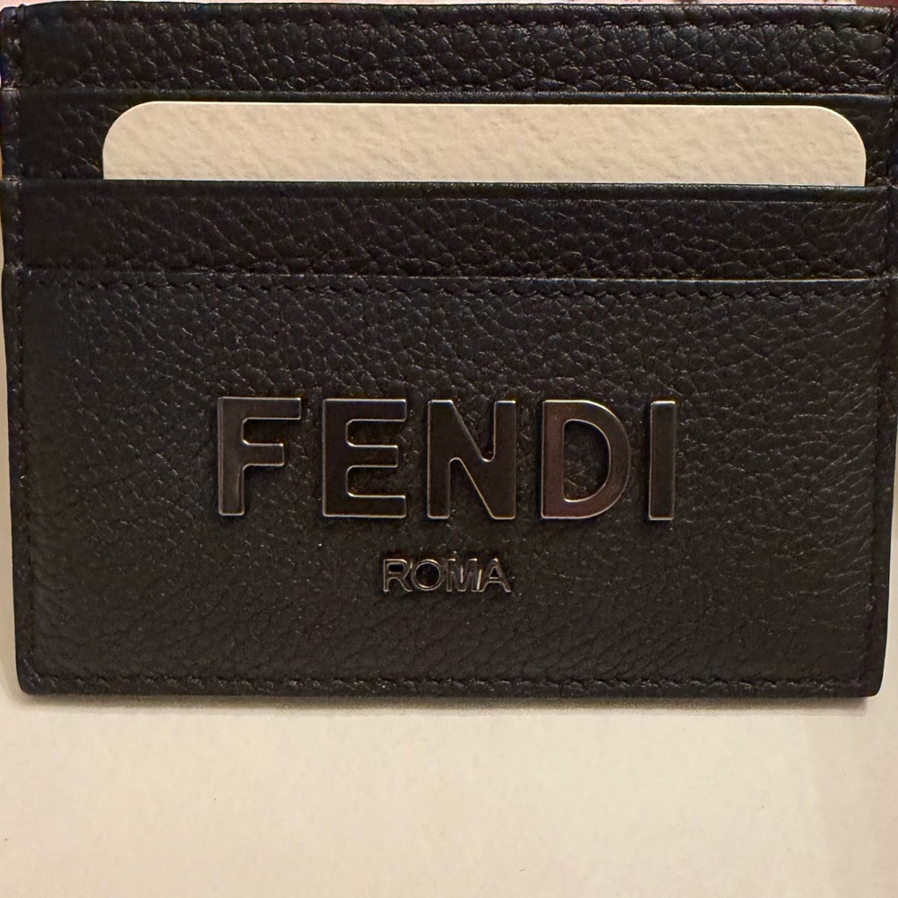 Fendi Black Textured Card Holder